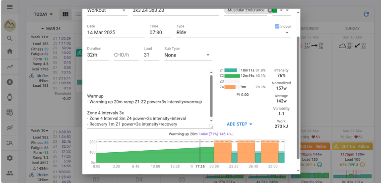 intervals planned workouts