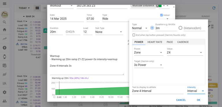 intervals planned workouts