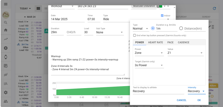 intervals planned workouts