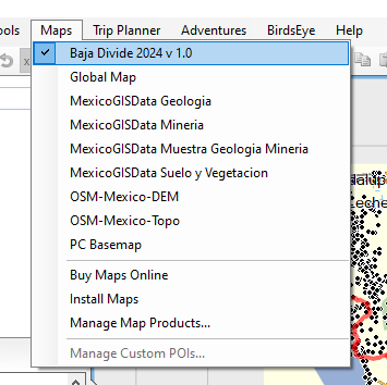 select baja divide map